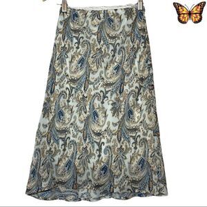 VAYOLA Vintage Paisley Print Elasticized Waist Size Small Made in Canada